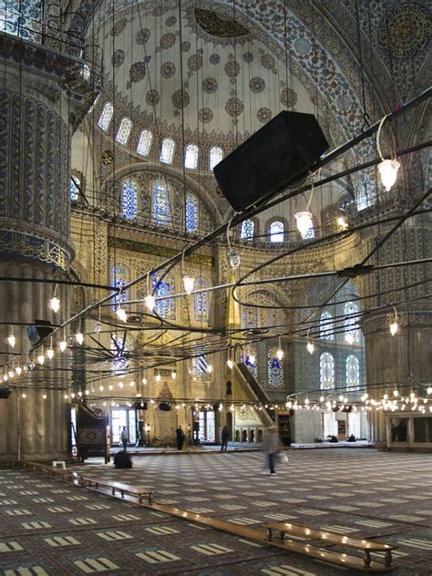 Inside The Blue Mosque Of Istanbul Stock Image Image Of Istanbul
