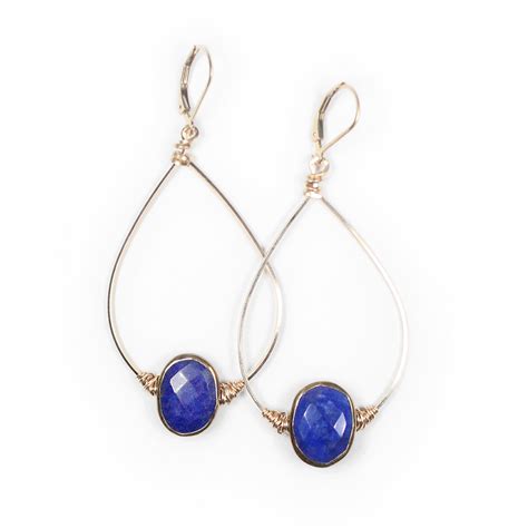 Lapis Wrapped Hoops Bloom Jewelry