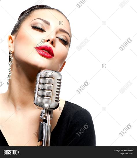 Singing Woman Retro Image And Photo Free Trial Bigstock