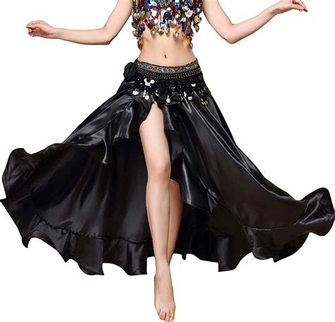 Clothing Shoes Accessories Satin Skirt Belly Dance Women Gypsy Long