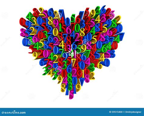 Numbers In The Shape Of A Heart Stock Illustration Illustration Of