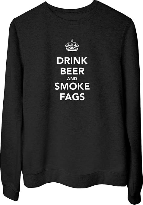 T Shirtshock Sweatshirt Woman Black Tkc3688 Drink Beer And Smoke Fags Uk Fashion