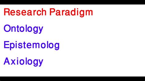 Research Paradigm Ontology Epistemology Axiology Youtube