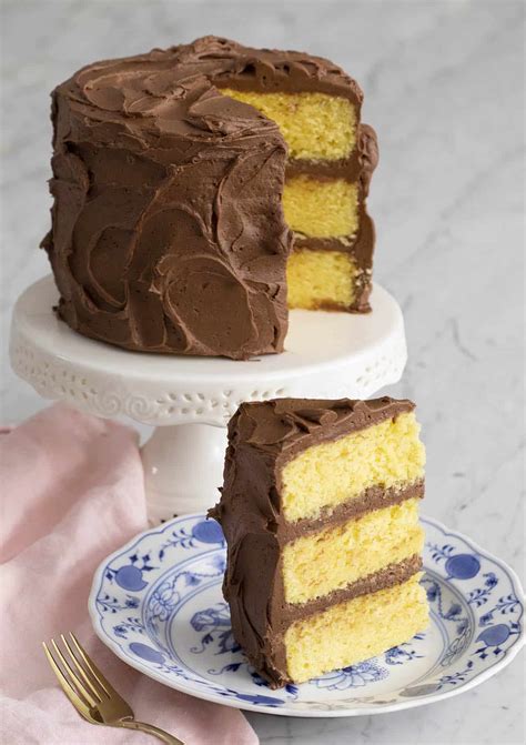 Fancy Yellow Cake With Chocolate Frosting