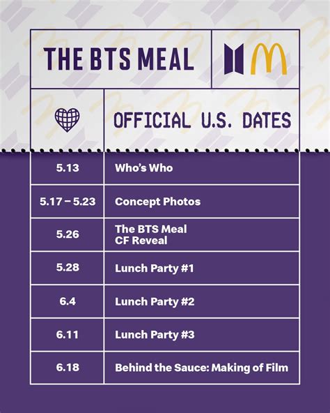 The meal release will be followed at 7 p.m. McDonald's Teases Release Dates For The BTS Meal ...