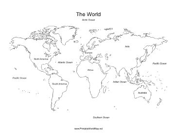 Printable World Map With Continents Labeled Free Printable World Map