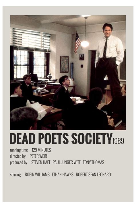 Dead Poets Society 1989 Minimalist Poster Movie Alternative