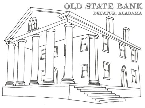 Simple Bank Coloring Page Free Printable Coloring Pages For Kids
