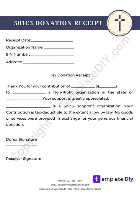 501c3 Donation Receipt Template Printable Pdf And Word Receipt