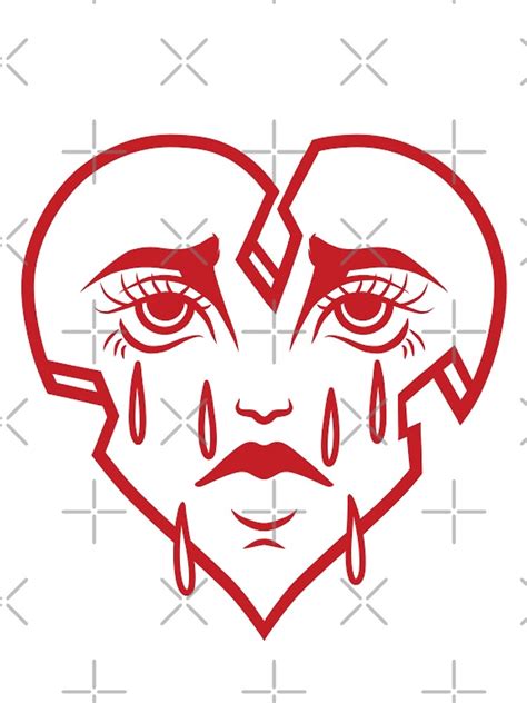 Old School Crying Heart Poster For Sale By Lucasborella Redbubble