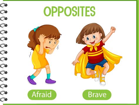 Opposite Words With Afraid And Brave 1928821 Vector Art At Vecteezy