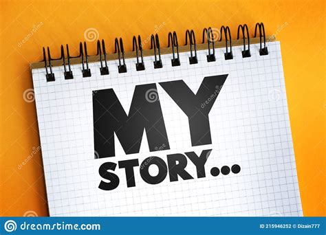 My Story Text Quote On Notepad Concept Background Stock Illustration