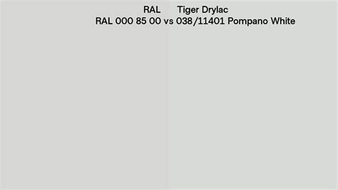 RAL RAL 000 85 00 Vs Tiger Drylac 038 11401 Pompano White Side By Side