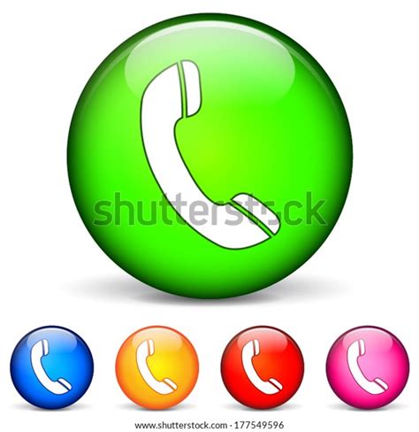Vector Illustration Phone Round Icons On Stock Vector Royalty Free
