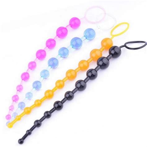 10 Beads Jelly Anal Beads Orgasm Vagina Plug Play Pull Ring Ball Anal Stimulator Butt Beads Back