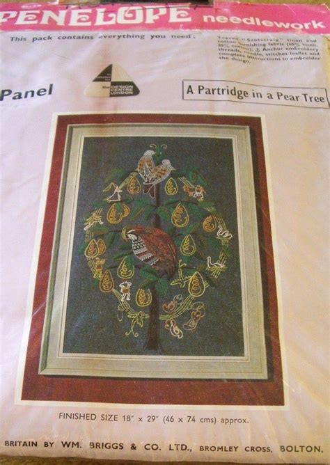 A Partridge In A Pear Tree Vintage Embroidery Embroidery Kits