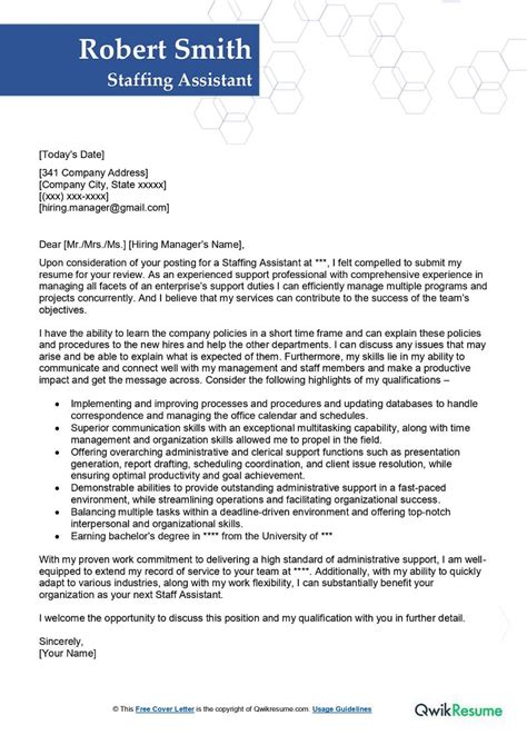 Hr Assistant Cover Letter Examples Qwikresume