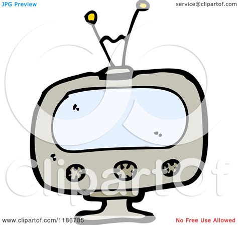 Cartoon Of An Old Fashioned Television Royalty Free Vector
