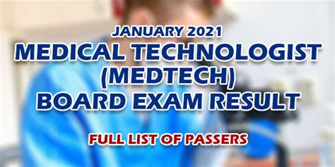 For your convenience we provide dphe exam result. Medical Technologist (MedTech) Board Exam Result January 2021 FULL LIST