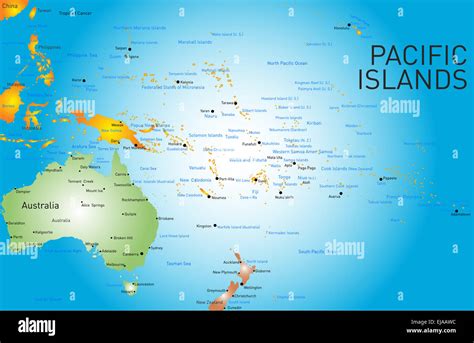 Pacific Islands Map Stock Photo Alamy