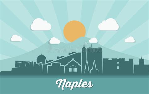 Naples Skyline Pop Stock Vector Illustration Of Italy 59871698
