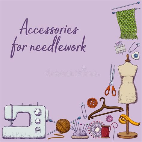 Accessories For Needlework Stock Vector Illustration Of Collection