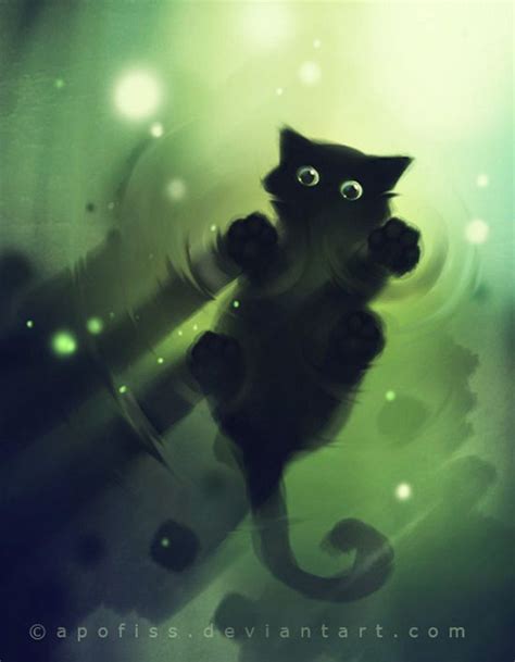 Lovely Cats Digital Illustrations By Rihards Donskis Aka Apofis Black