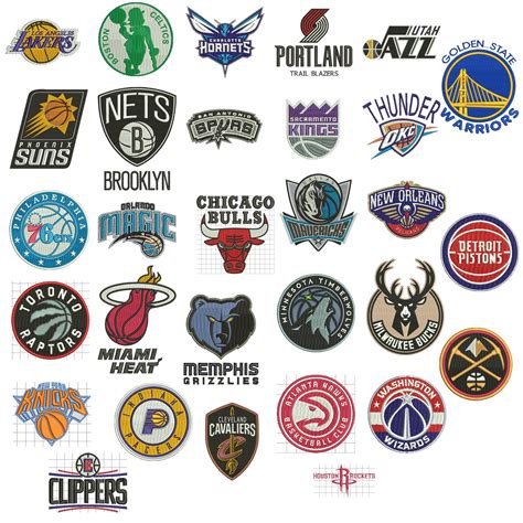 30 Nba Teams Embroidery Logo 1 Packs 4cm 20cm 17 Different Etsy