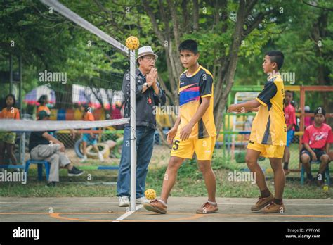 Kanchanaburi Thailand July 18 Unidentified Students Playing
