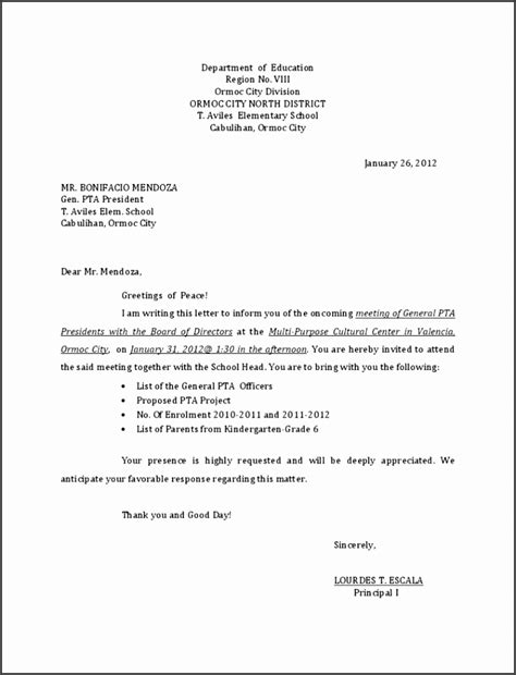 Such type of letter conveys news about what is happening in your life. 6 formal Invitation Letter for Meeting - SampleTemplatess ...