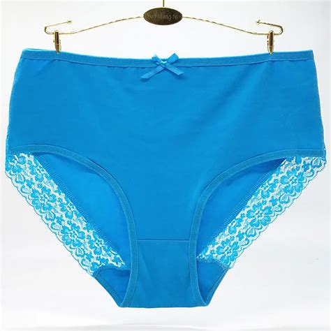 6pcs Pack Plus Size Underwear Women Sexy Mid Wasit Lace Panties Briefs