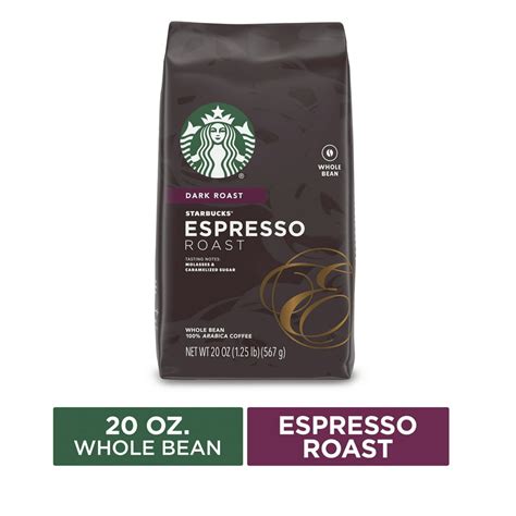 Starbucks Dark Roast Whole Bean Coffee — Espresso Roast — 1 Bag 20 Oz