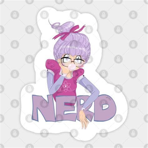 Shy Violet Is A Nerd Illustration Sticker Teepublic