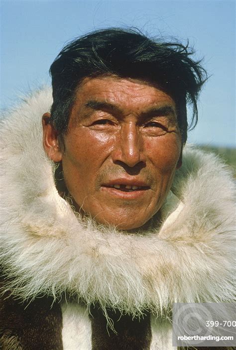 Portrait Of Eskimo Man Wearing Stock Photo