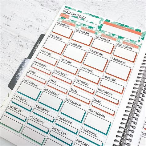 Amplify Planner Vertical Weekly Layout Example Social Media Tracker