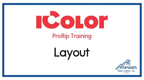 Icolor Prorip Training Layout Settings Aa Print Supply Youtube