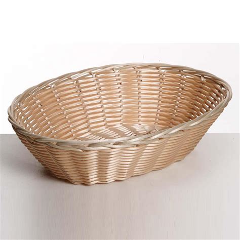 Kh Plastic Rattan Bread Basket Oval Yamzar Hospitality Supplies