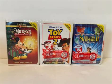 Mcdonalds Walt Disney Masterpiece Collection Happy Meal Vhs Toy Lot Of 3 New Eur 2253