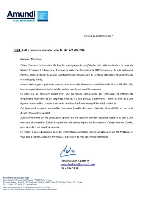 La Lettre De Recommandation Professionnelle