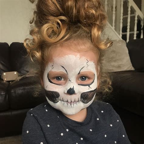 Kids Skull Halloween Makeup Inspo Facepaint Maquiagem Para O Dia Das