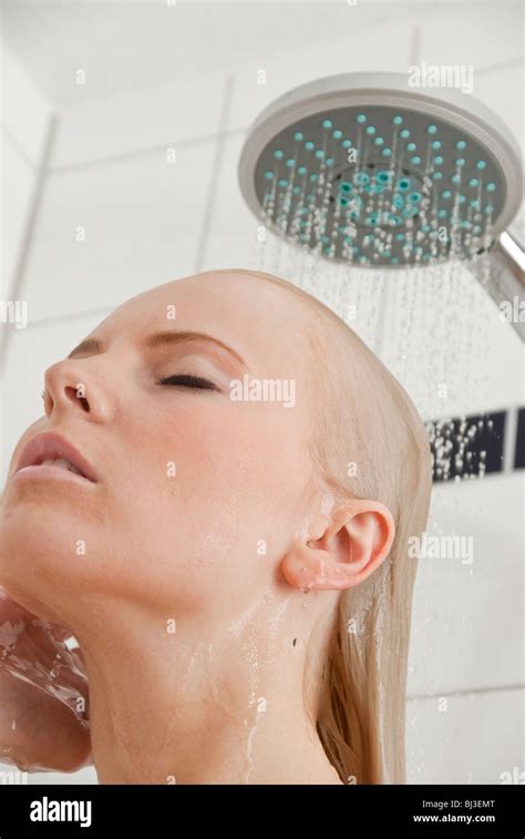 Women In The Shower Stock Photo Alamy