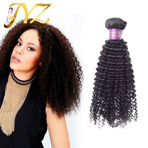 Jyz Hair Product Indian Virgin Hair 3 Bundleslot Kinky Curly Hair Extensions Natural Black 100