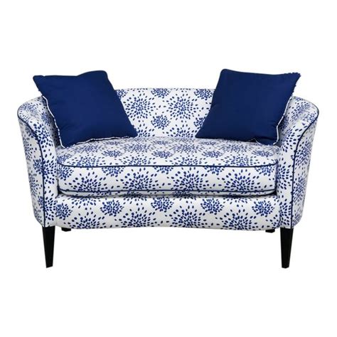 This bedroom settee bench is a fantastic proposition if you want to add some luxury and style to your. Modern Blue & White Custom Made Settee | Settee, Settee ...