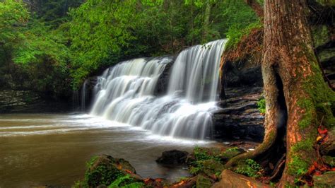 Mardis Mill Falls Alabama Nature Waterfall Usa Forest Wallpaper