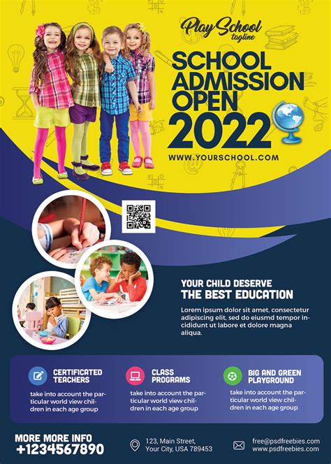 Kids School Admission Flyer Psd Template In 2021 Education Poster Images