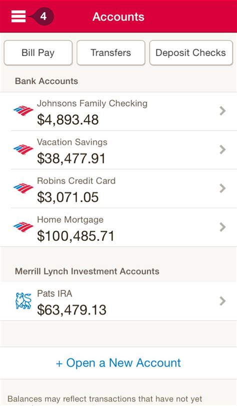 Sum and reduce all amounts from account trades. Bank of America App Gets New Look, Numerous New Features ...
