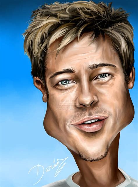 Brad Pitt Caricature By Dardesign On Deviantart Celebrity Caricatures Celebrities Funny
