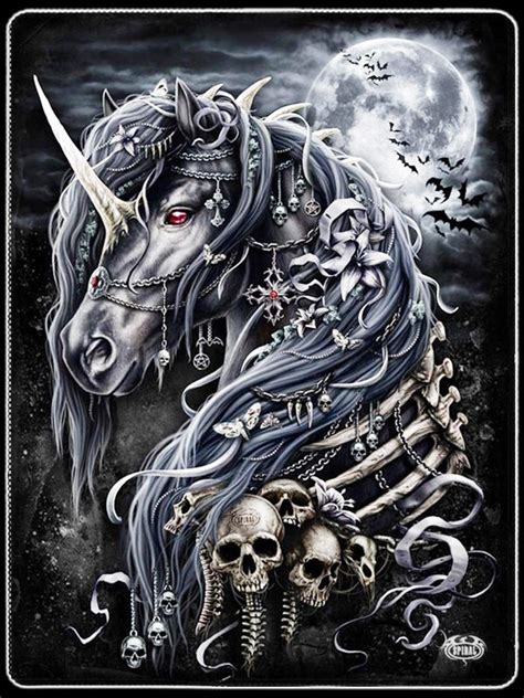 Skull Black Unicorn Home Decor Dark Art Drawings Unicorn Tattoos