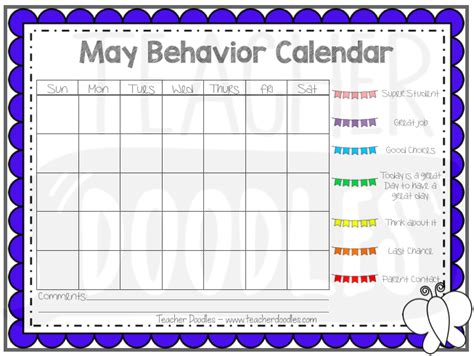 Behavior Charts For Kids Templates Calendar Template Printable Images