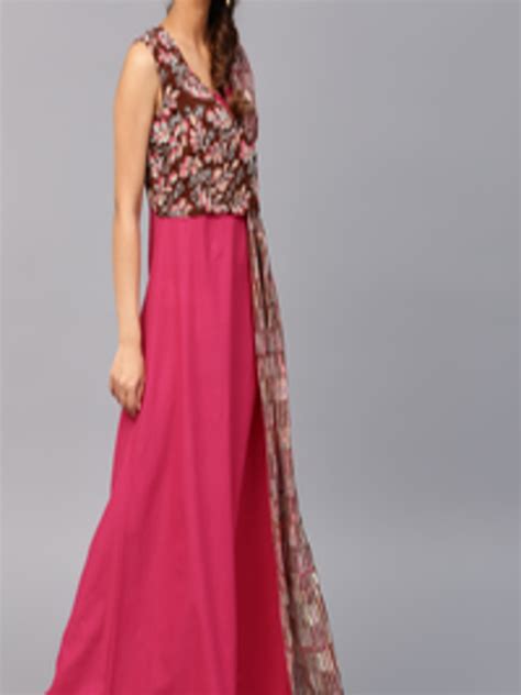 Buy Aks Women Magenta Printed Maxi Dress Dresses For Women 1945141